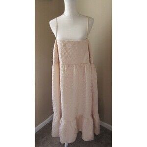 Kika Vargas for Target NWT size 2X Champagne Textured Tiered Midi Dress